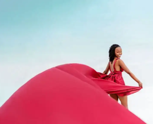 Flying dress photography