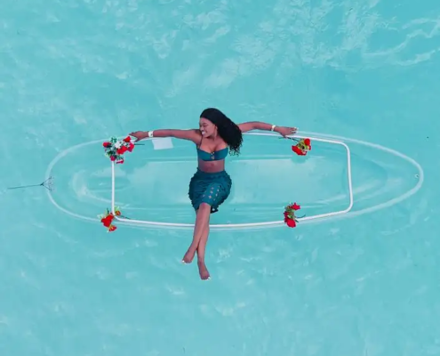 Drone kayaking Zanzibar