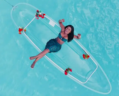 Drone kayaking Zanzibar