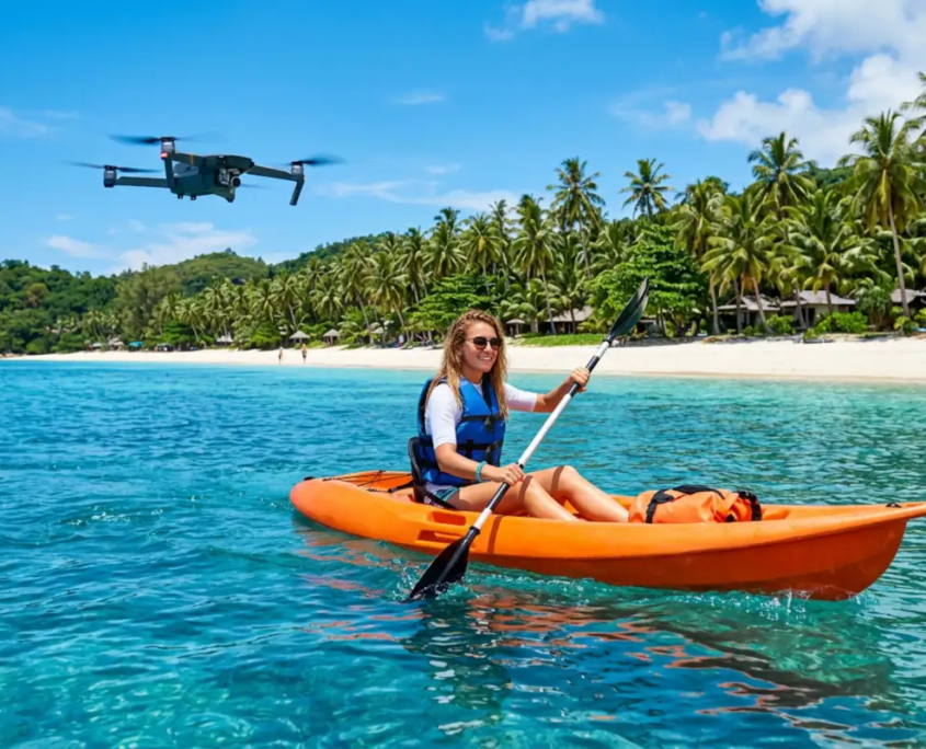 Kayaking with drone